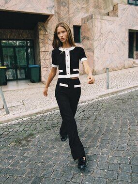 CONTRAST BOUCLÉ JACKET (MATCHING PANTS IN SECOND POST)